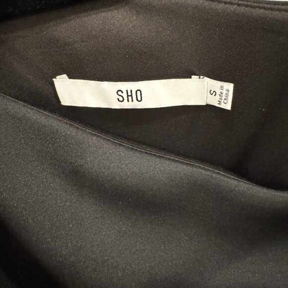 SHO by Tadashi Shoji, Sequin One-Shoulder‎ Black Scuba Dress, Size S, NWT - Picture 4 of 8